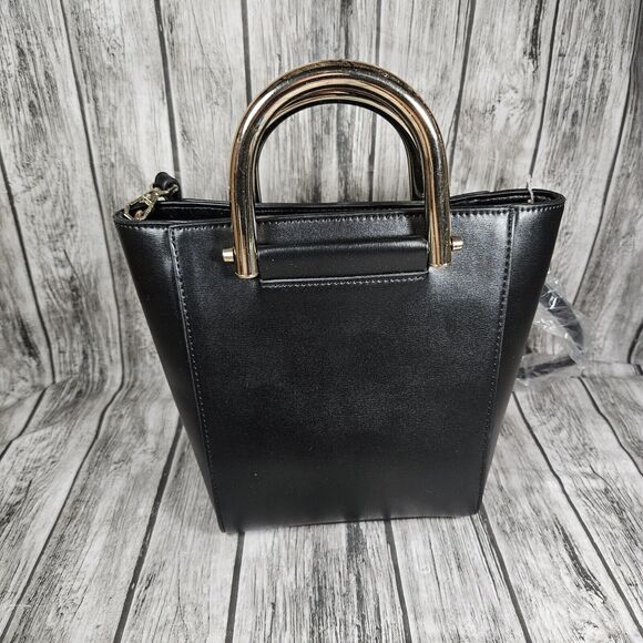 TOPSHOP Purse Black BOHO Small Tote Purse Bag New With Tags Classy Design NWT - Picture 2 of 7